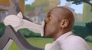 Bugs kissing Michael Jordan to prove that he's real