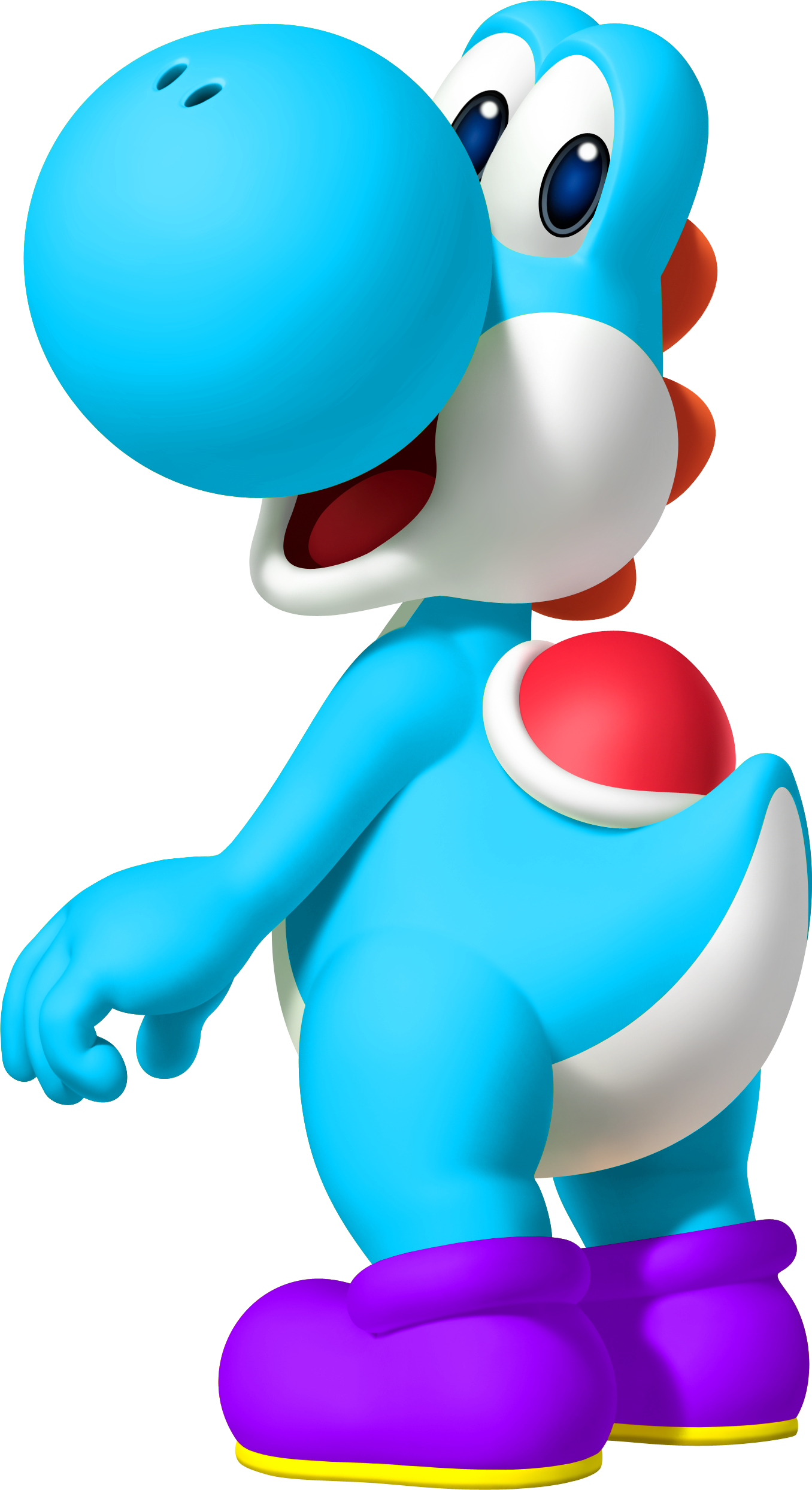 World of Nintendo Light Blue Yoshi with Egg Action Figure, 4