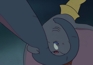 Mrs. Jumbo comforting Dumbo