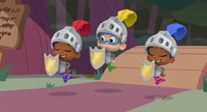 Goby, Nonny and Zooli as the Knights of Clean.