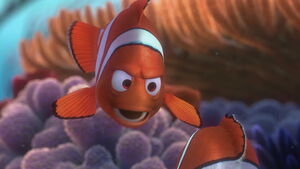 Nemo getting yelled at by Marlin.