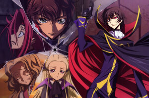 CODE GEASS Hangyaku no Lelouch Kallen, Suzaku, V.V., Nunally and Lelouch