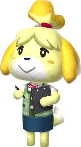 Isabelle's artwork of Animal Crossing: New Leaf.