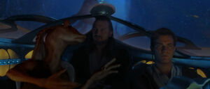 Obi-Wan piloting the submarine.