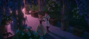 Anna and Hans leaving the ball so they can spend alone time together.