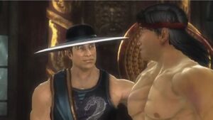 Kung Lao congratulates Liu Kang