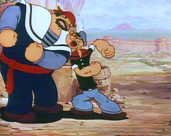 Popeye facing Bluto