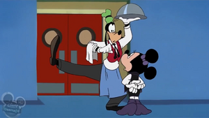 Goofy with Minnie Mouse