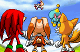 Sonic advance 2 ending artwork Sonic landing with Vanilla in his arms