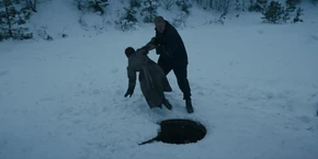 The next day, Joyce gets out of the sewer with Hopper's help.