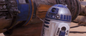 R2 hearing Threepio make a comment on Jar Jar.
