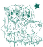 Kagami and Tsukasa Hiiragi
