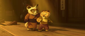 Shifu with Tai Lung as a cub.