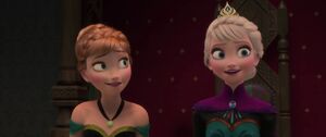 Anna and Elsa about to sniff the air.