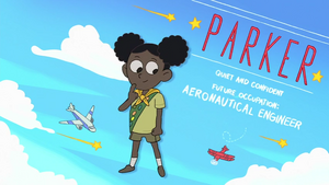 Parker's character portrait, aspiring to grow up to be a aeronautical engineer.