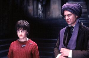 Harry with Quirrell.