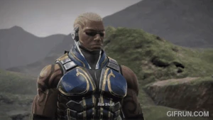 Raven uses his athleticism to evade gunfire from the G Corp troops.