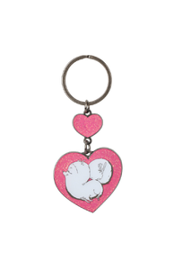 Gidget Heart Charm Keychain