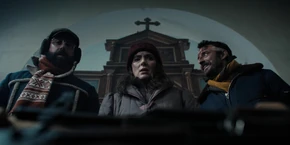 Joyce, Yuri, and Murray finding guns.