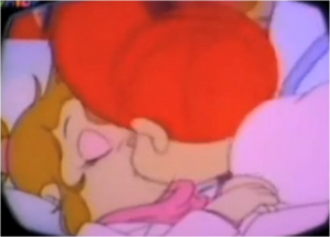 Alvin kissing Brittany in the original series