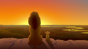 Look, Simba. Everything the light touches, Is our Kingdom. - Mufasa showing Simba the kingdom and teaching his son about being a future king.