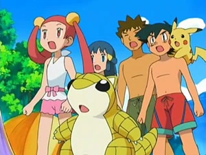 Ash, Dawn, Brock, Mira, Pikachu and Sandshrew..png (167 KB)