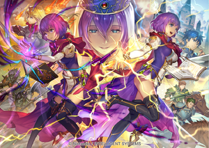 Combined artwork featuring Luke for Fire Emblem 0 trading cards of Katarina.