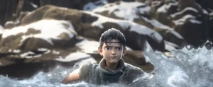 Chen Xiang falling in the water