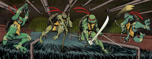 TMNT in the IDW comics (original masks)