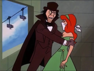 Daphne gagged and held by Mr. Hyde in a tower