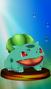 Bulbasaur's trophy of Super Smash Bros. Melee.