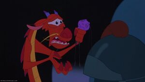 Cri-Kee confessing to Mushu that he lied about being a lucky cricket.