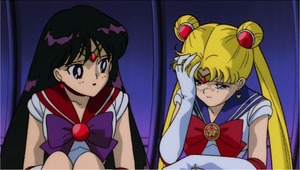 Sailor Mars and Sailor Moon not happy