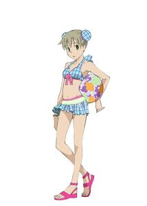 Maka in her fancy swimsuit.