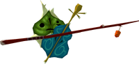 Makar playing the leaf violin.