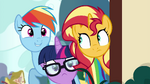 Sci-Twi and Rainbow peeking with Sunset EGSB