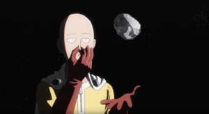 Saitama in the moon.