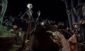 Mayor and the citizens applauding Jack Skellington.