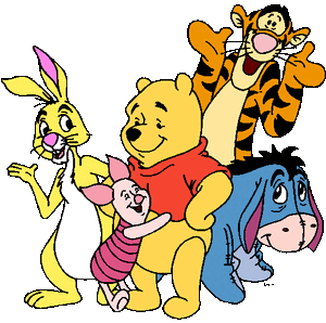 Eeyore with Winnie the Pooh, Piglet, Tigger, and Rabbit