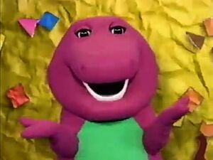 Barney Says- S4-S6 Barney says his rhyme in a yellow construction paper background