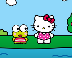 Kitty and Keroppi swim outfits