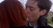 Mary Jane and Peter kiss