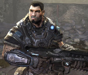 Dom during Operation: Hollow Storm in Gears of War 2.