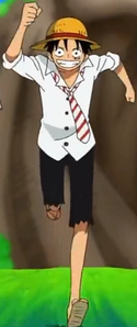 Luffy's outfit in the openning Kaze wo Sagashite.