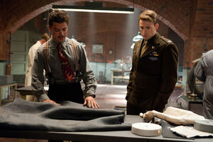 Rogers meeting with Howard Stark.