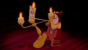 Lumière and Cogsworth surprised when Belle reveals she figured out the castle's enchantment herself.