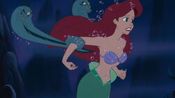 "Daddy, I'm sorry! I didn't mean to!"-Ariel apologizing to her father.