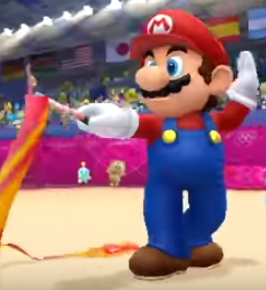 Mario in rhythmic ribbon