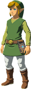 Link wearing the Hero of Winds set in Breath of the Wild