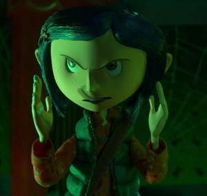 Coraline facing the Other Mother
